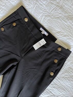LOFT | Black Trousers w/Gold Buttons
